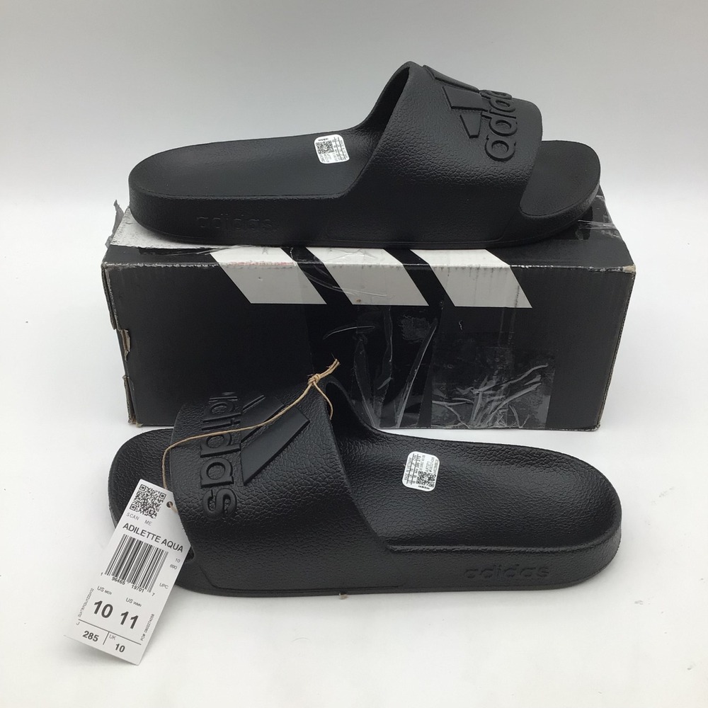 Adidas Adilette Aqua Slides Mens Size‎ 10 Black Sport Sandals IF7371 N\EW
